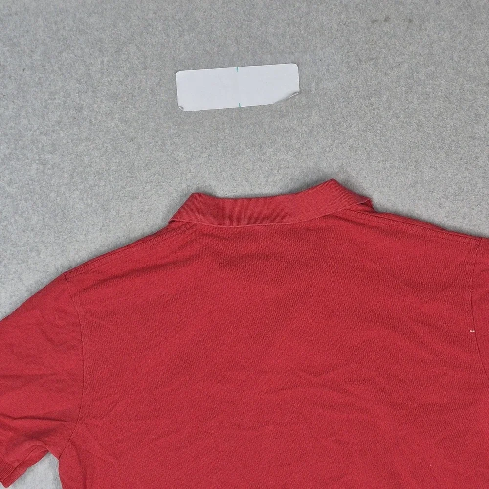 Polo By Ralph Lauren Men Polo L Red Embroidered Button Logo Short Sleeve